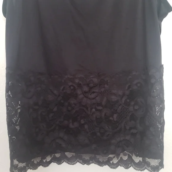 Hanes Black Lace Trim Chemise - Picture 3 of 4